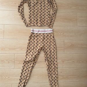 Marine Serre Beige and Black Moon Print Top